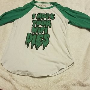 Green baseball t shirt